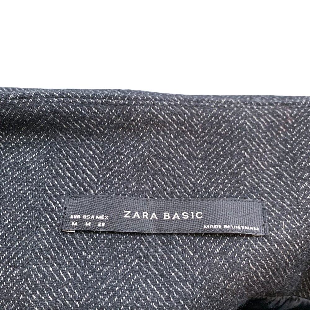Zara Basic Herringbone Wool Blend Button Front Po… - image 8